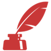 red quill with ink