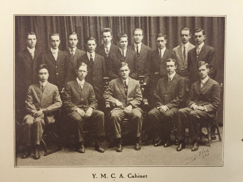 Yi Chi Mei seated with other YMCA members