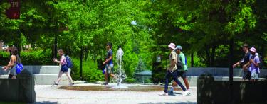 Students Walking to Summer Program Outdoors