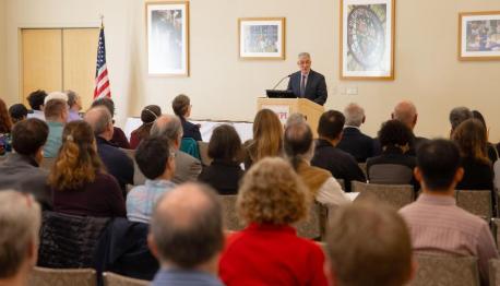 Secretary of the Faculty Mark Richman gives remarks at Faculty Honors Convocation