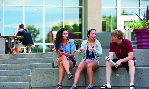 Frontiers students on the WPI Campus.