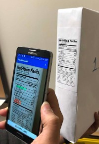 Scanning a nutrition label with a phone