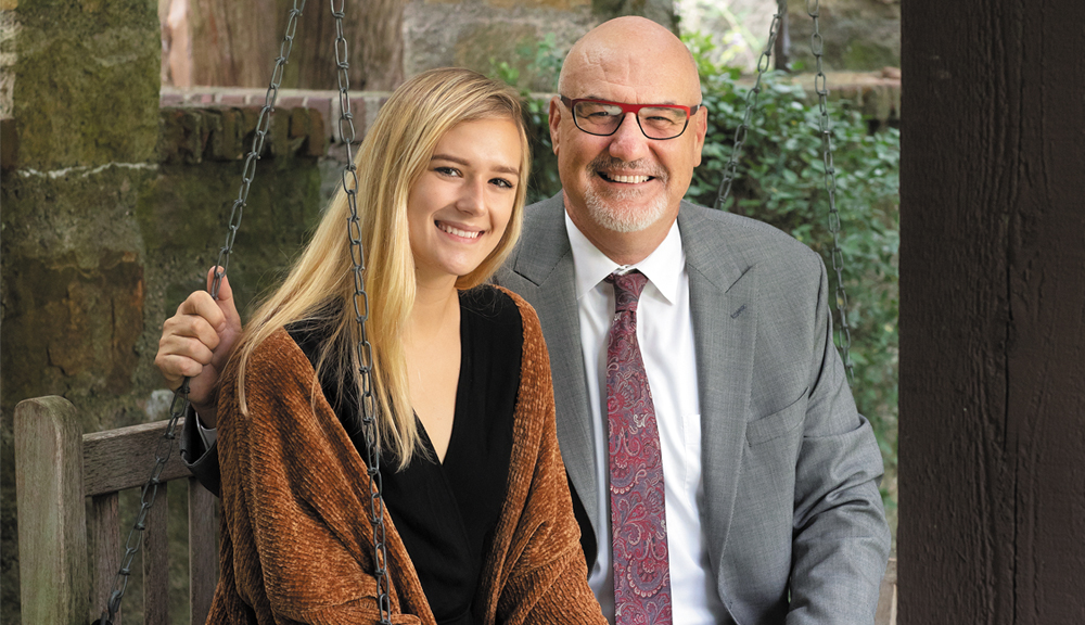 James Petropulos ('83) and his daughter, Olivia ('22)