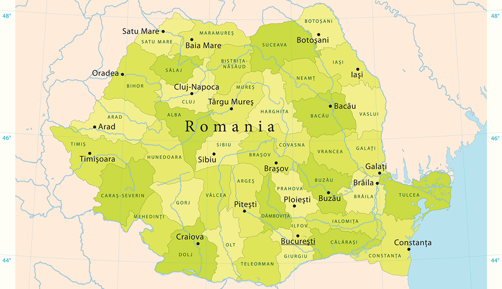 Map of Romania 