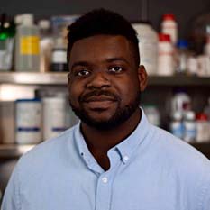 WPI PhD student in lab