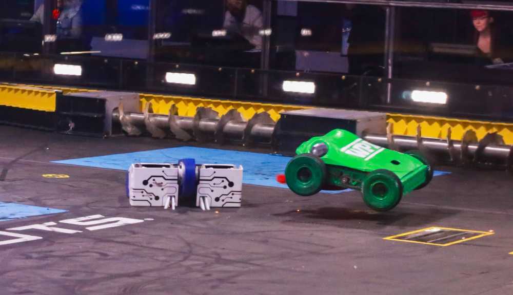 WPI's robot participates in a BattleBots competition.