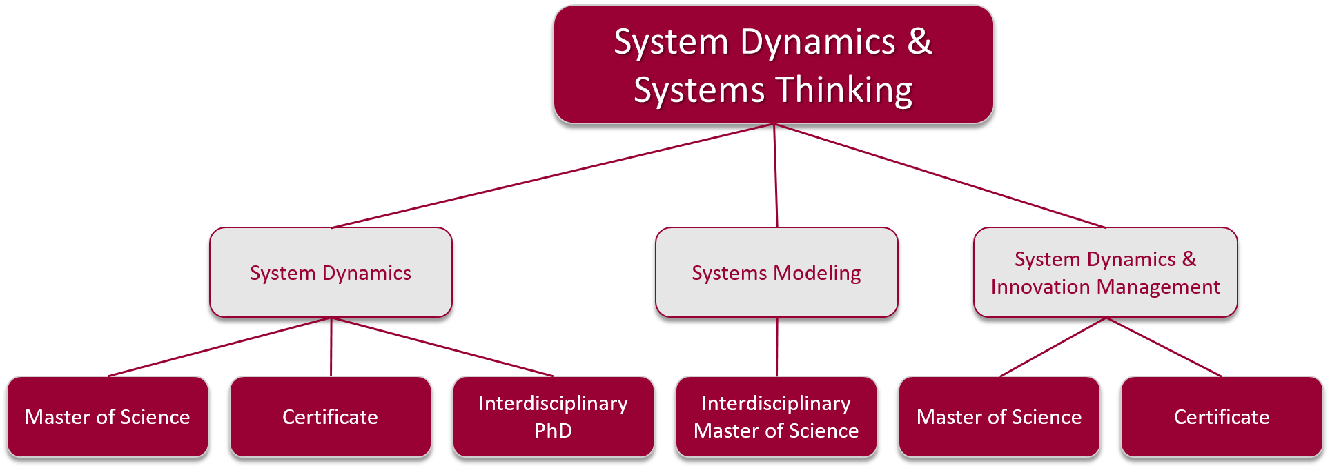Diagram of Systems graduate degree programs