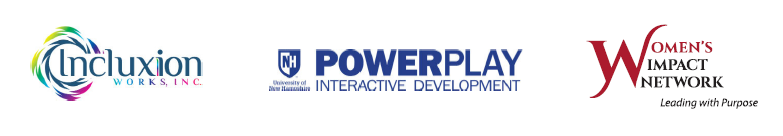 logos for PowerPlay, Women's Impact Network, and IncluxionWorks