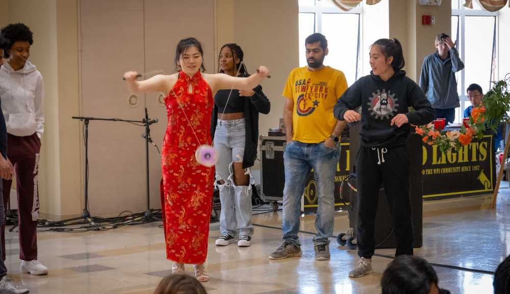 Students gather for a performance during the Pan-Asian Festival.