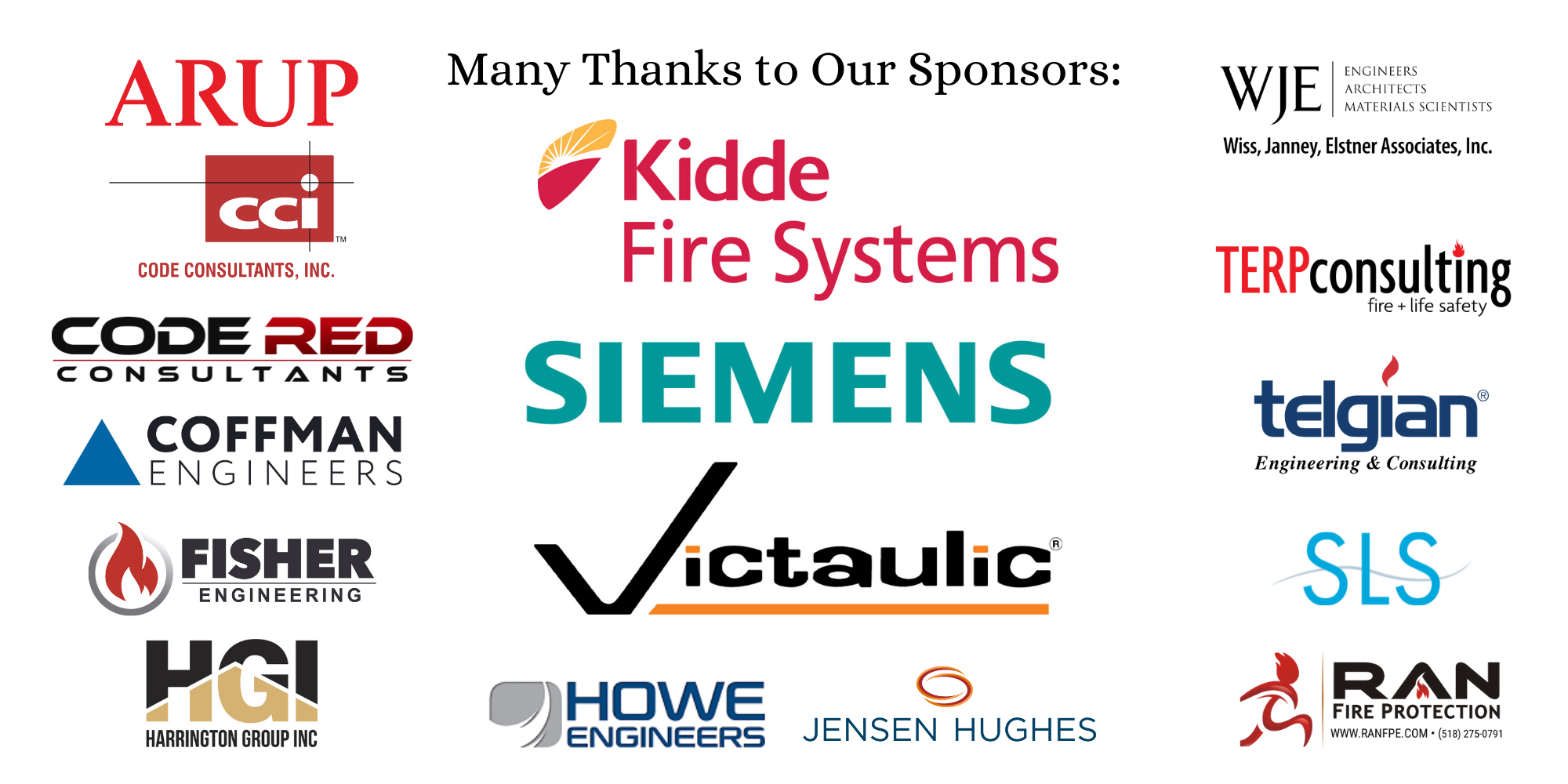 many thanks to our sponsors