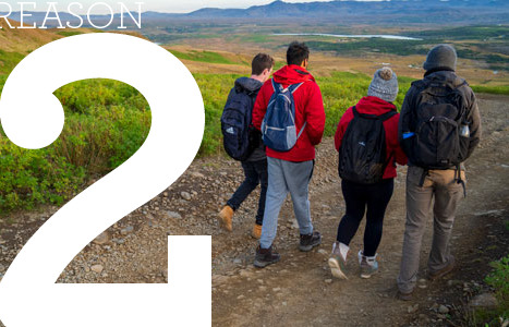 Students Hiking in Iceland