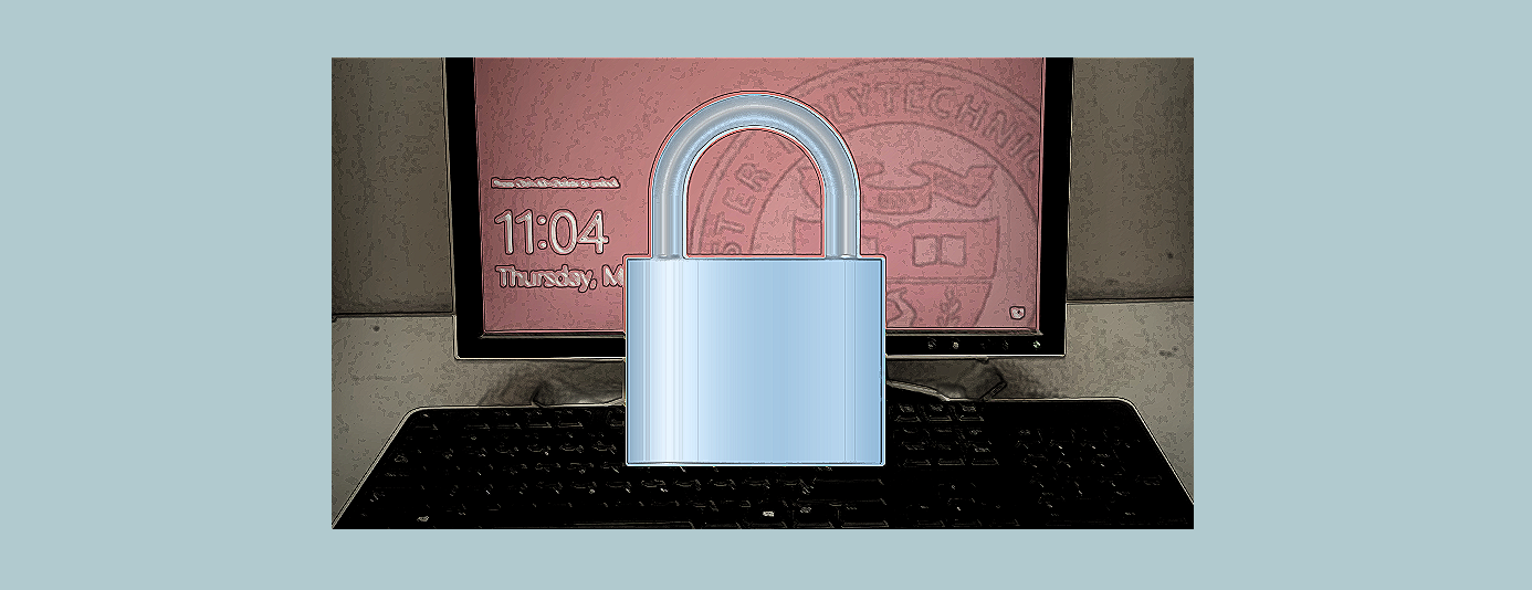 lock in front of WPI computer