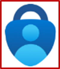 Microsoft Authenticator icon with blue lock and light blue person in center