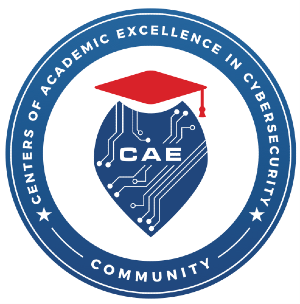 round blue logo for the CAE