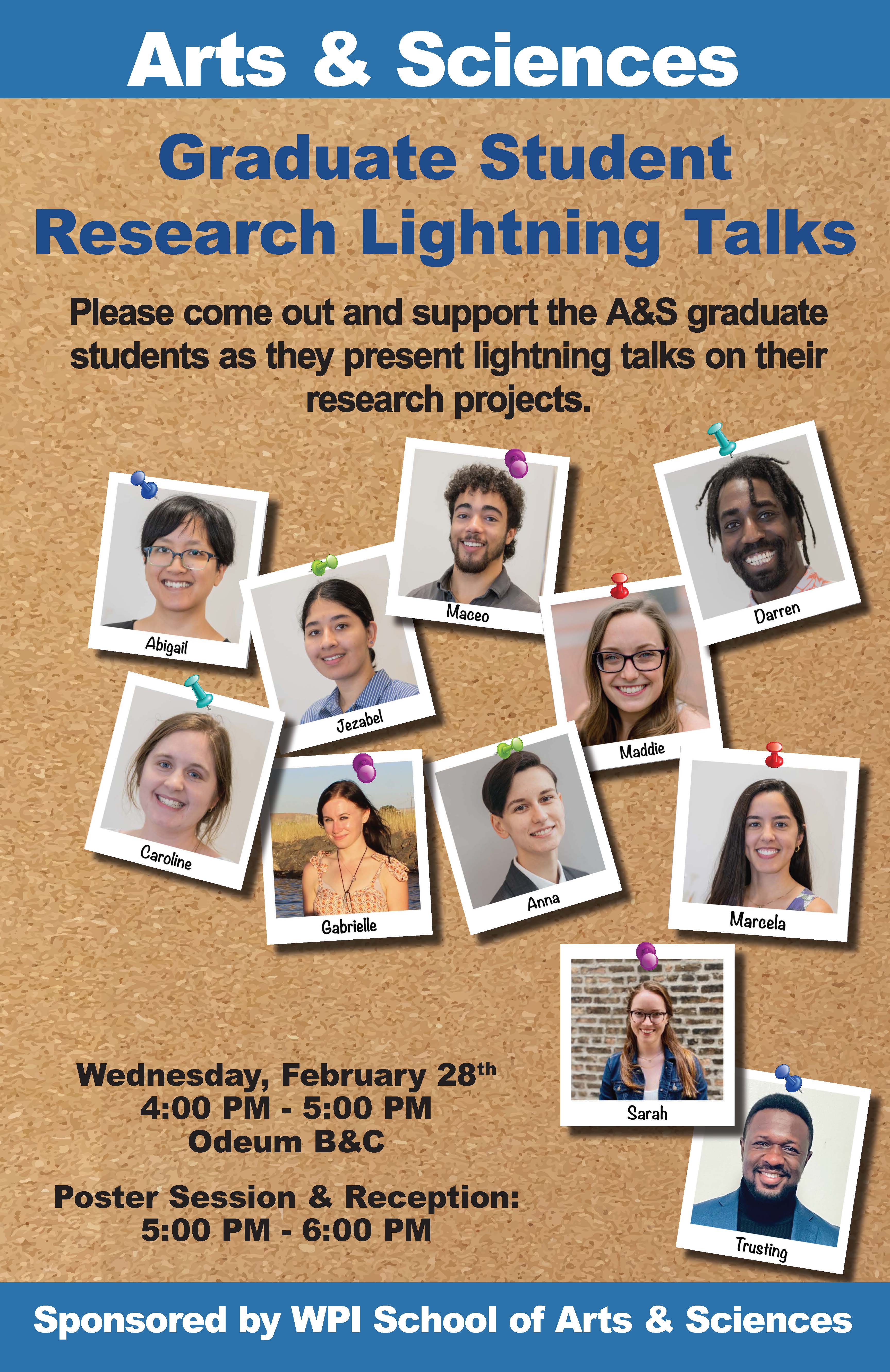 Graduate Student Lightning Talks Corkboard