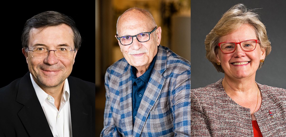 Headshots of Terrence Sejnowski, Diran Apelian, and Judith Nitsch