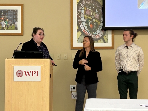 Student project team presents their work at President's IQP Awards