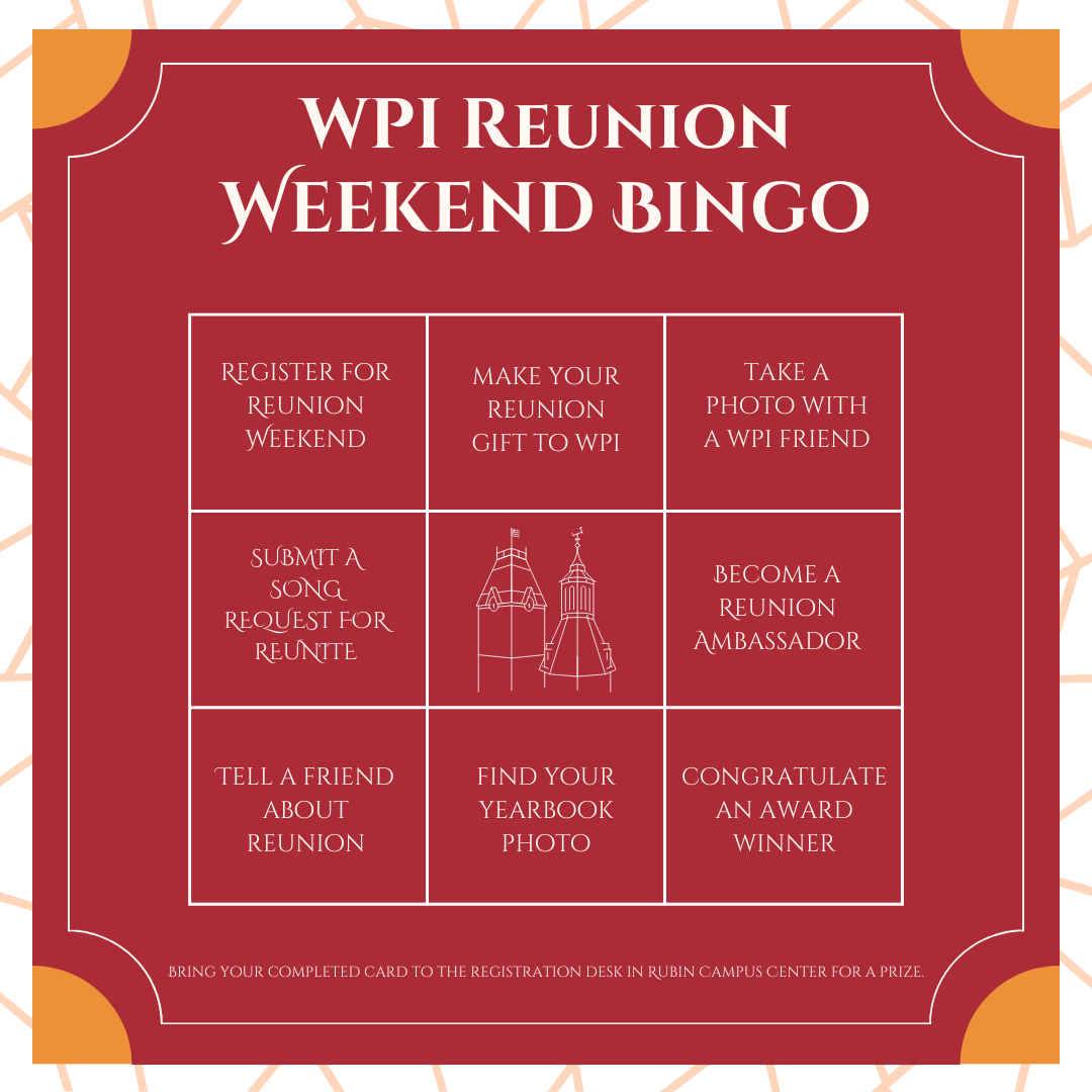 WPI Reunion Weekend Bingo