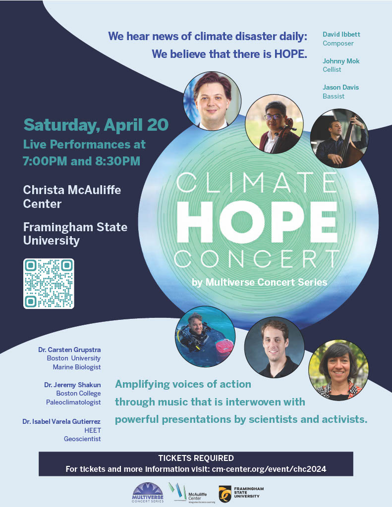 a flyer with information for the Climate Hope Concert