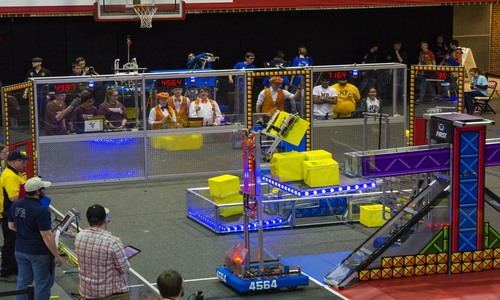 robotics competition with larger robots in an enclosed area