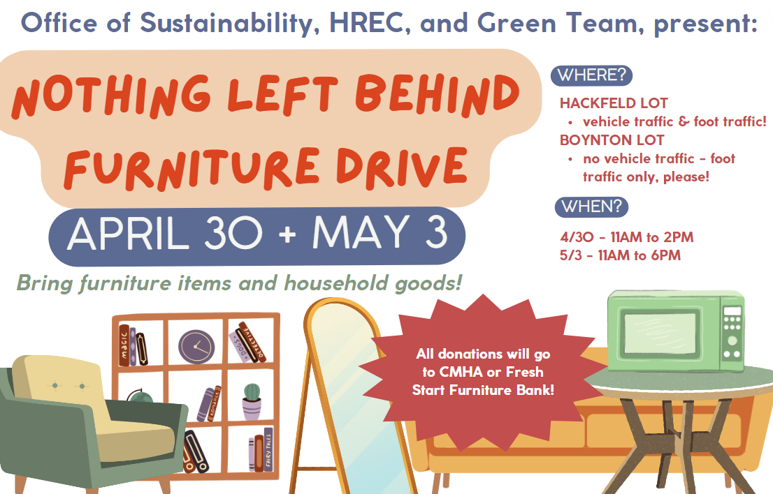 Nothing left behind furniture drive flyer