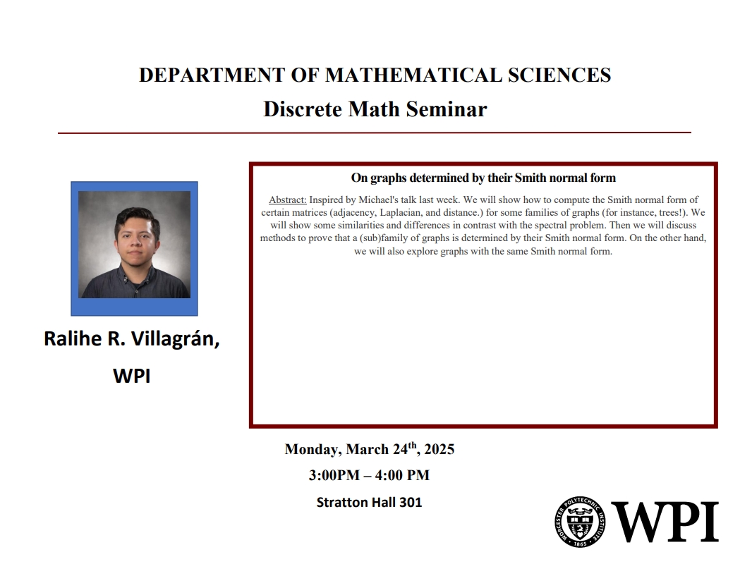 Discrete Mathematics Seminar poster