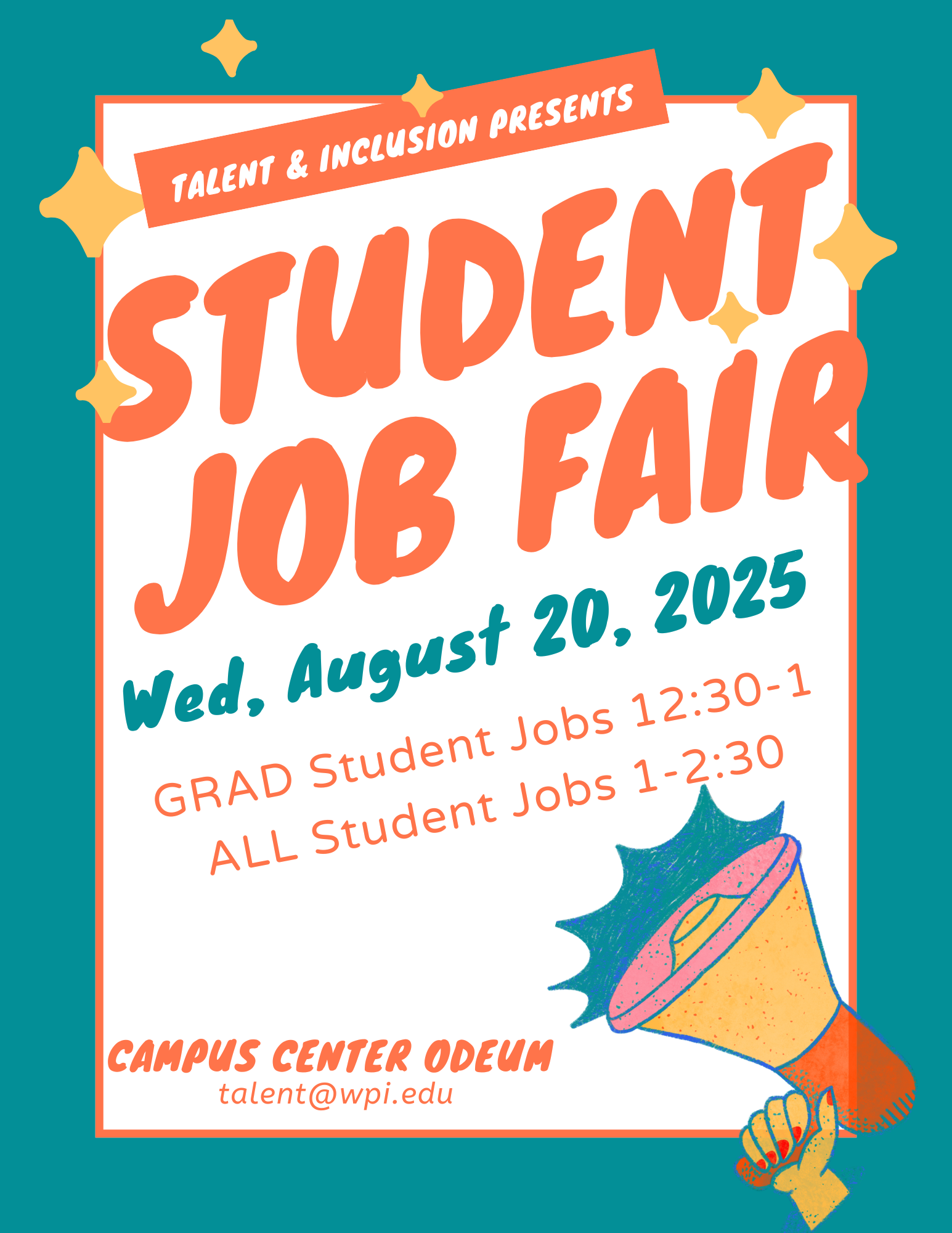 Colorful flyer promoting the 2025 student job fair