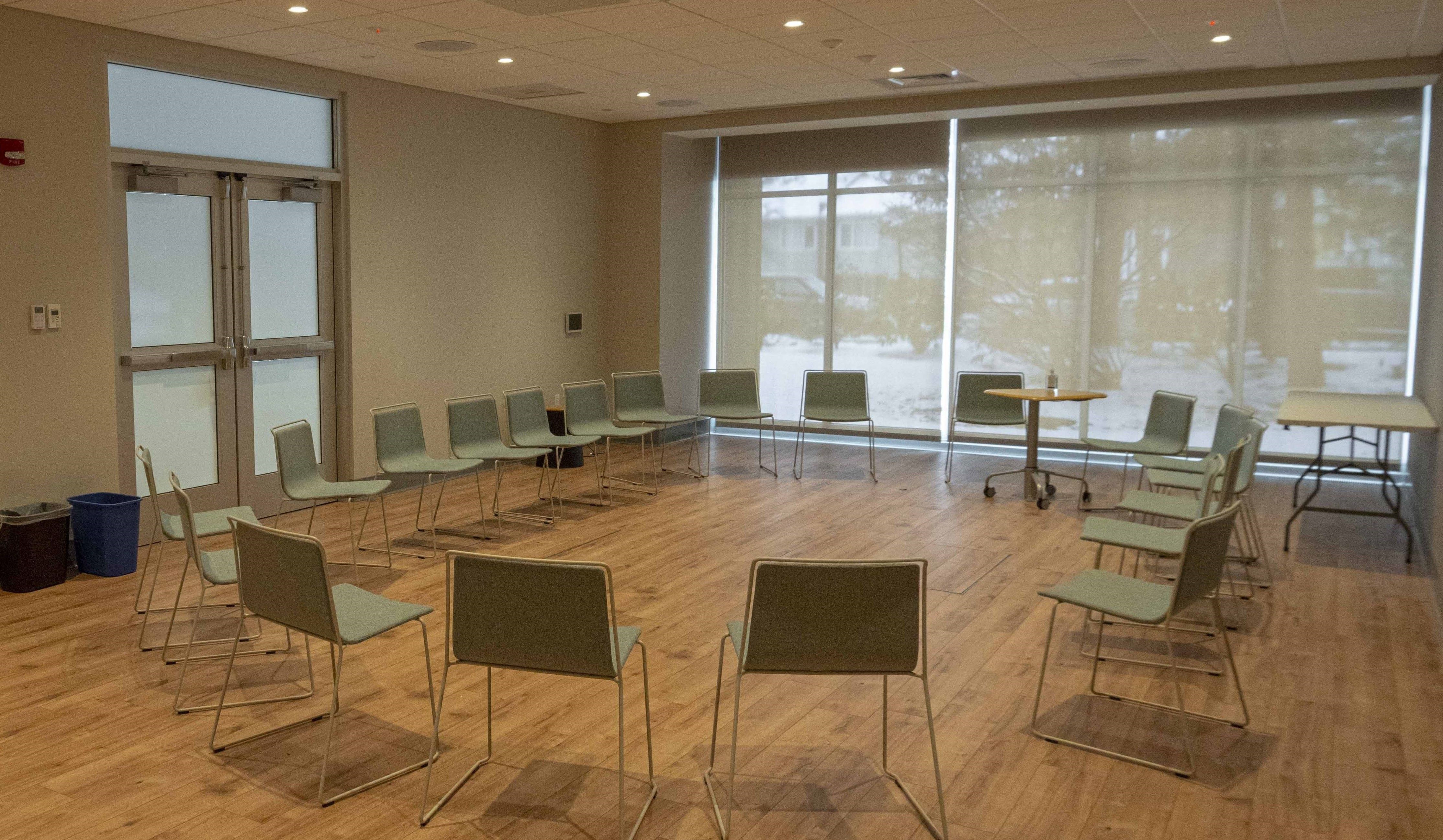 Program Room with chairs set up in a circle