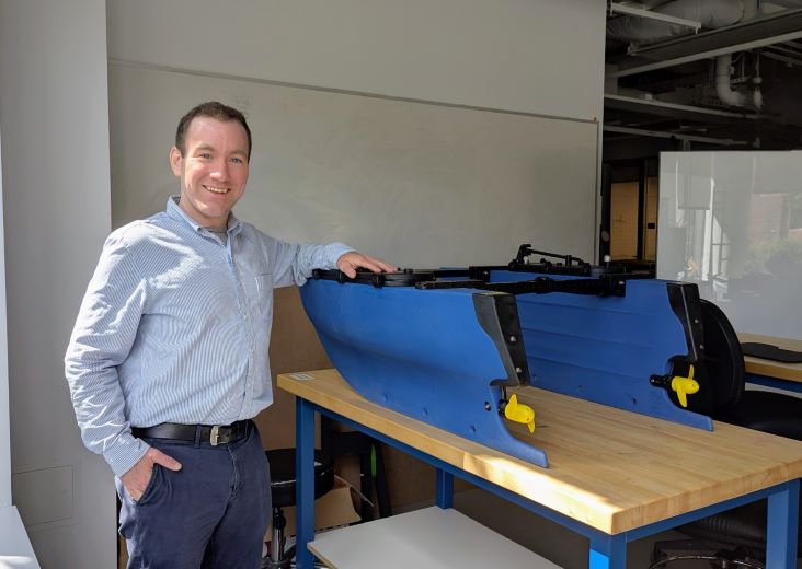 Kevin Leahy with Robot boat