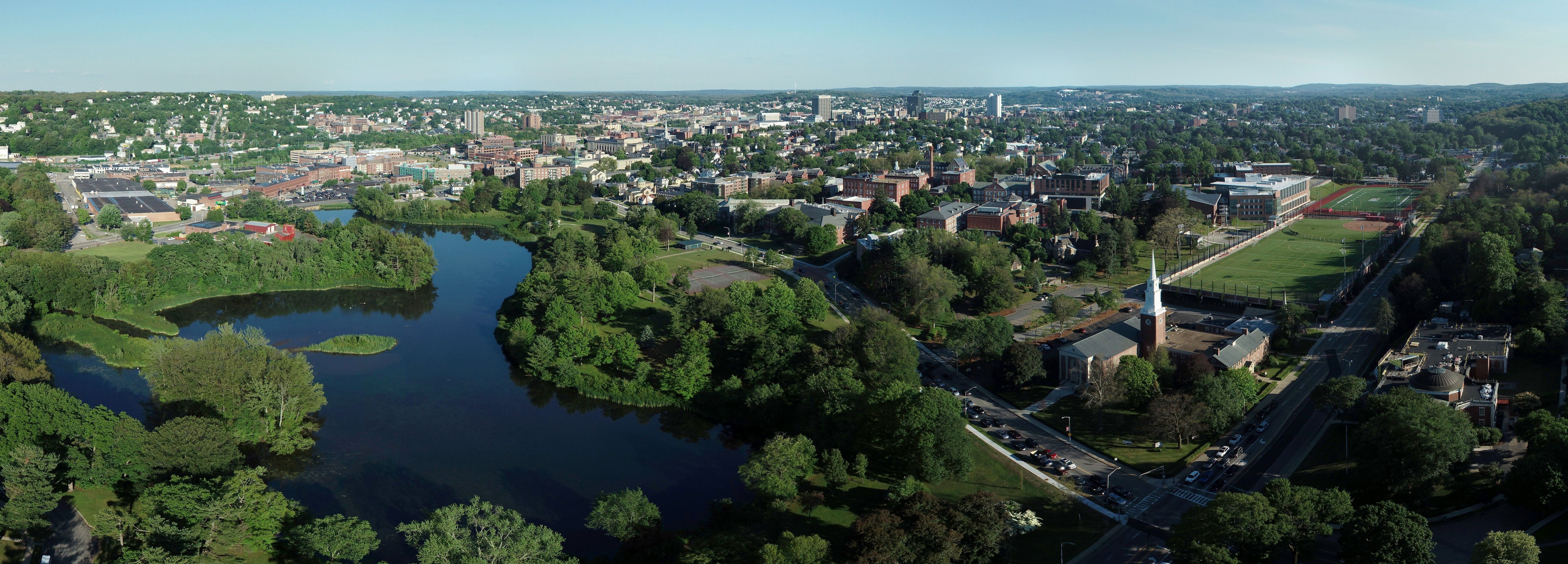 Drone shot of campus