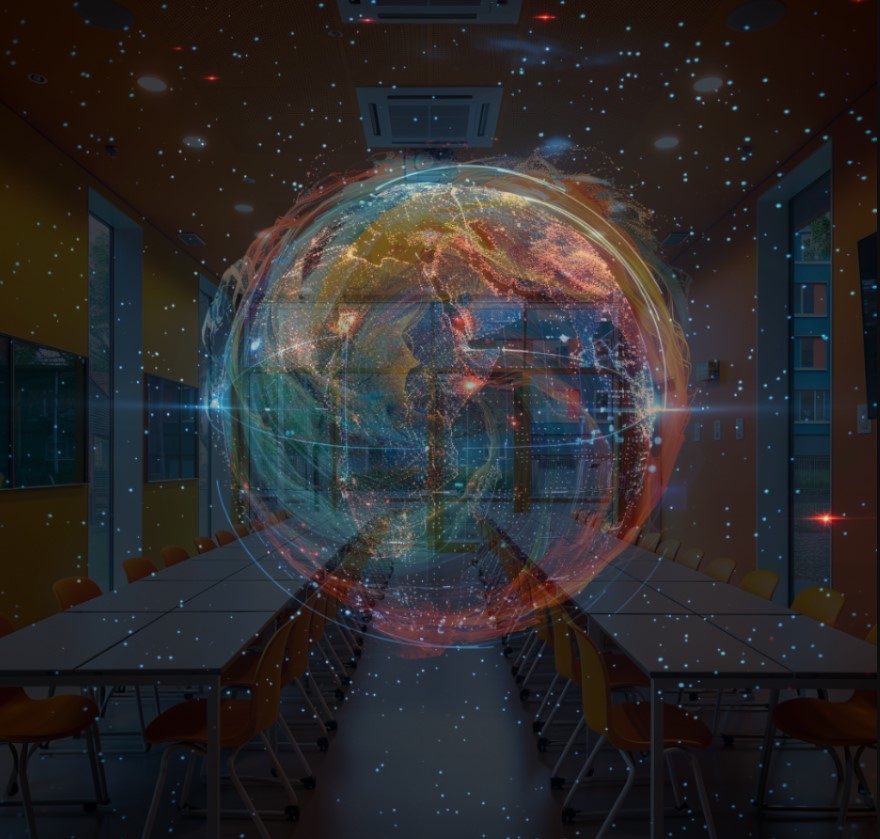 AI generated image of world in a classroom