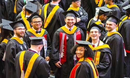 students at graduation