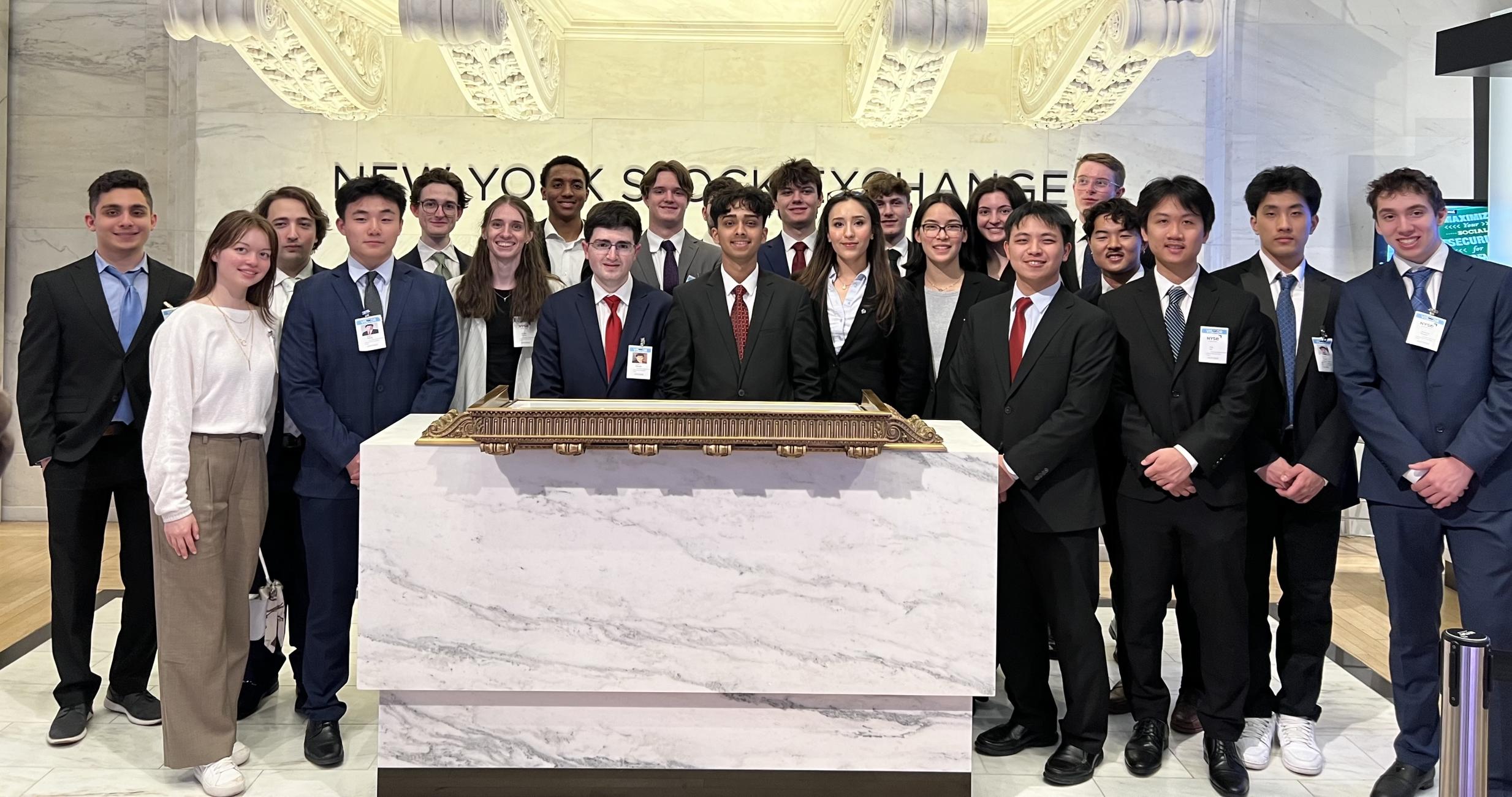 Investing Association students at New York Stock Exchange