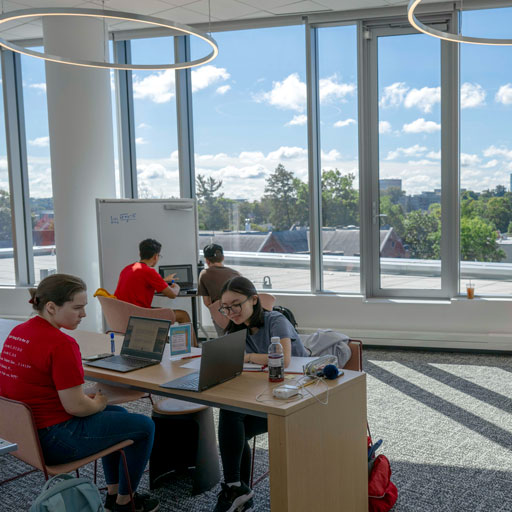 Students work together in Unity Hall