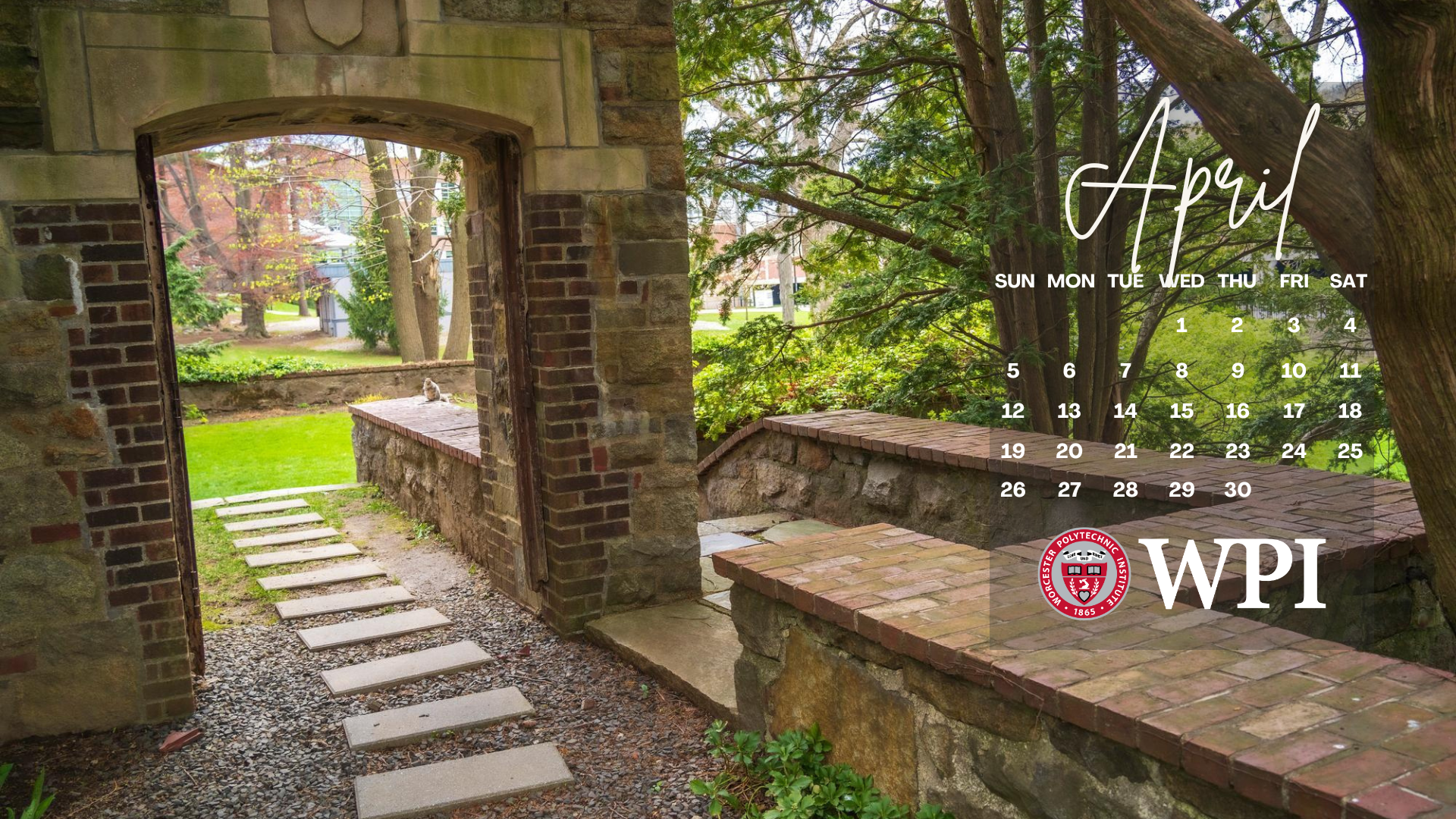 April 2026 calendar - Higgins House gardens