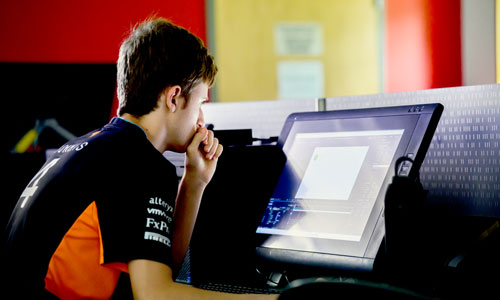 Frontiers Student at Computer