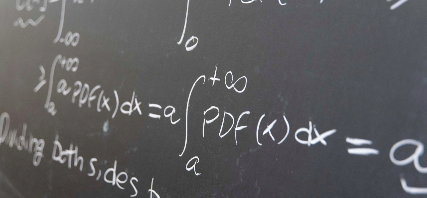 Chalkboard with math equations