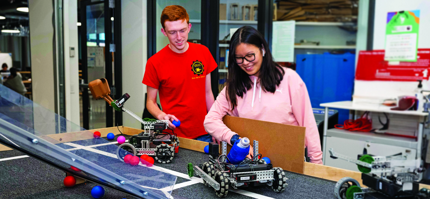 WPI students working on robotics project