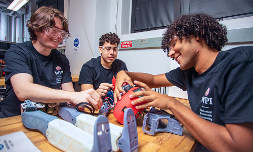 WPI Students working on robotics project