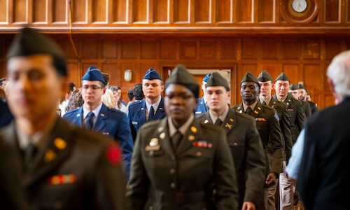 ROTC cadets at WPI become commissioned officers in the U.S. military upon graduation.