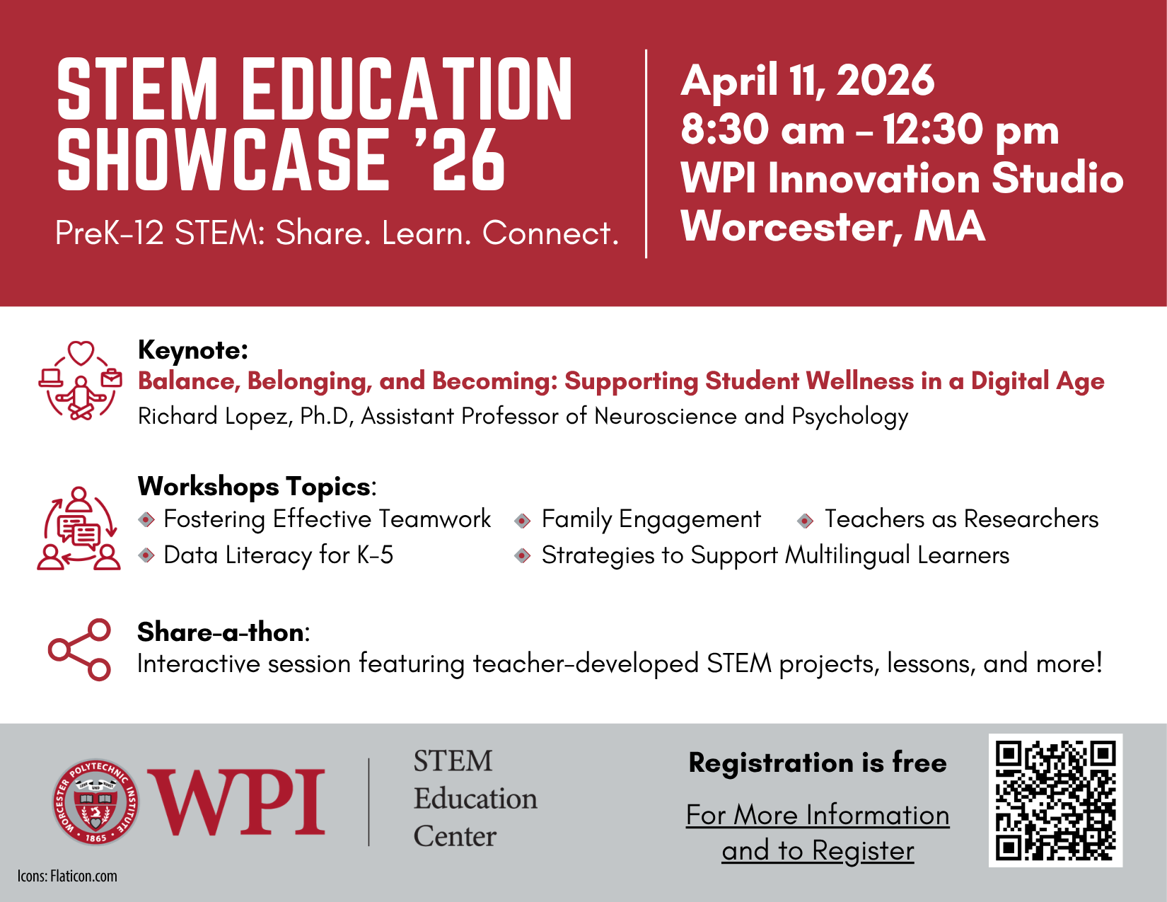 STEM Education Showcase 2026, Saturday April 11, 8:30am-12:30pm at Innovation Studions