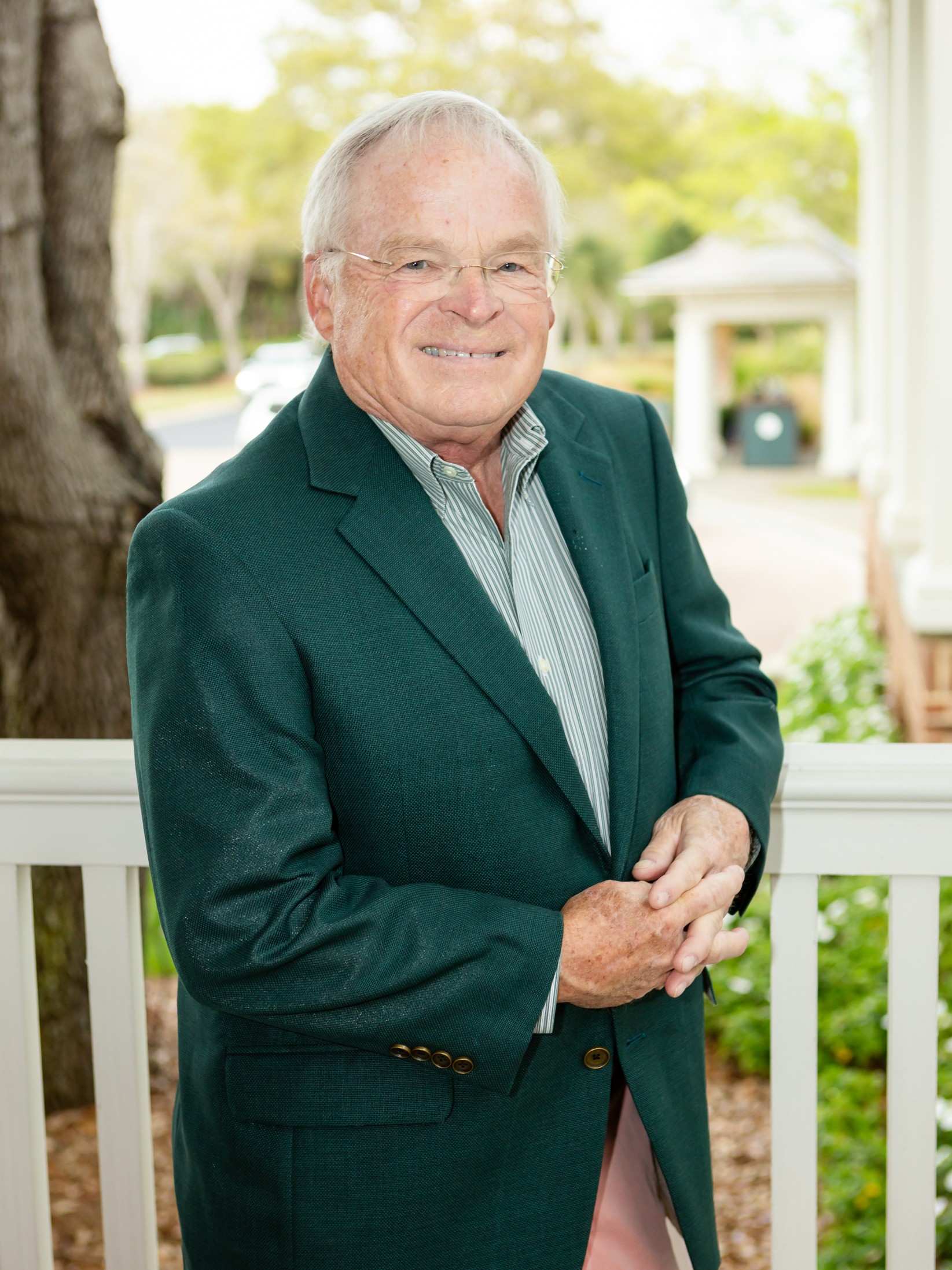 man in green jacket