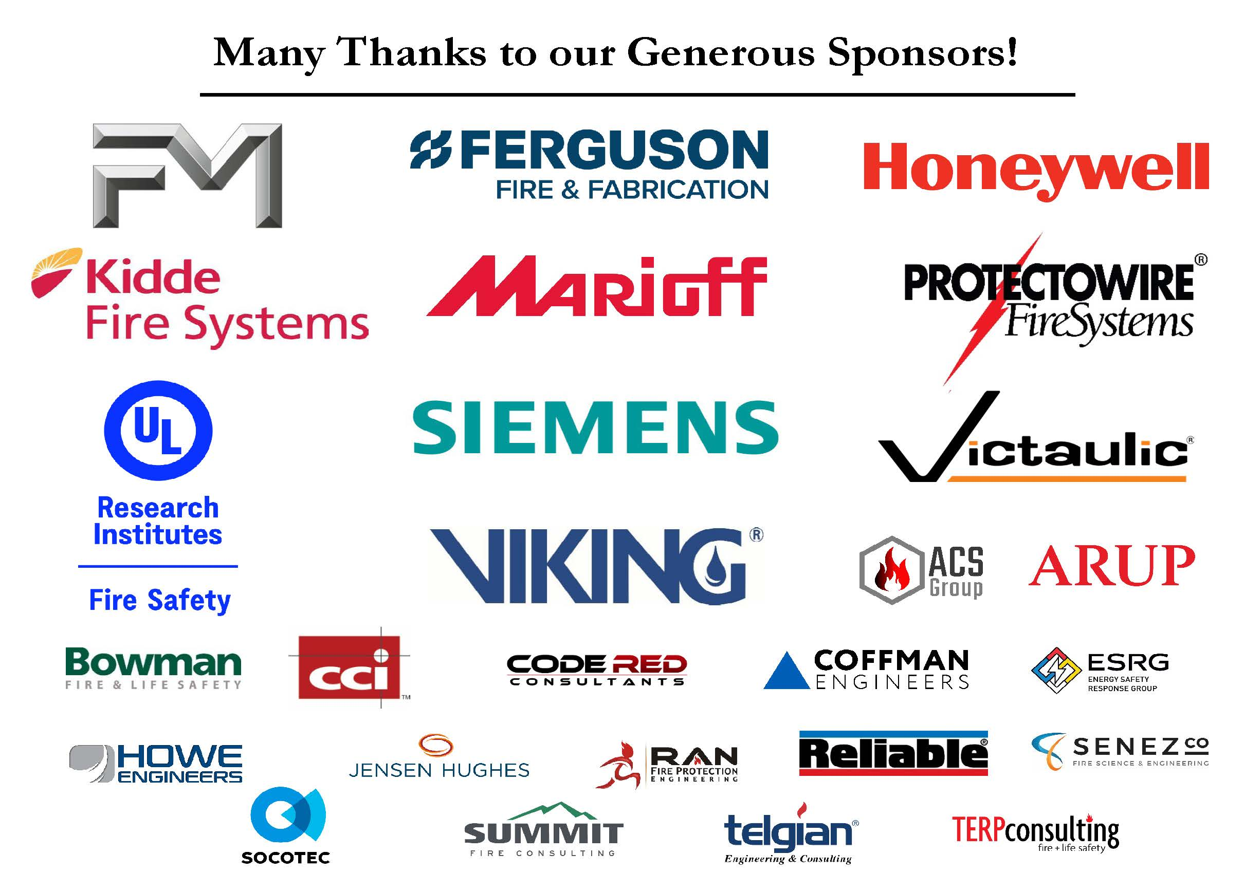Name Many Thanks to our Generous Sponsors at NFPA 2026