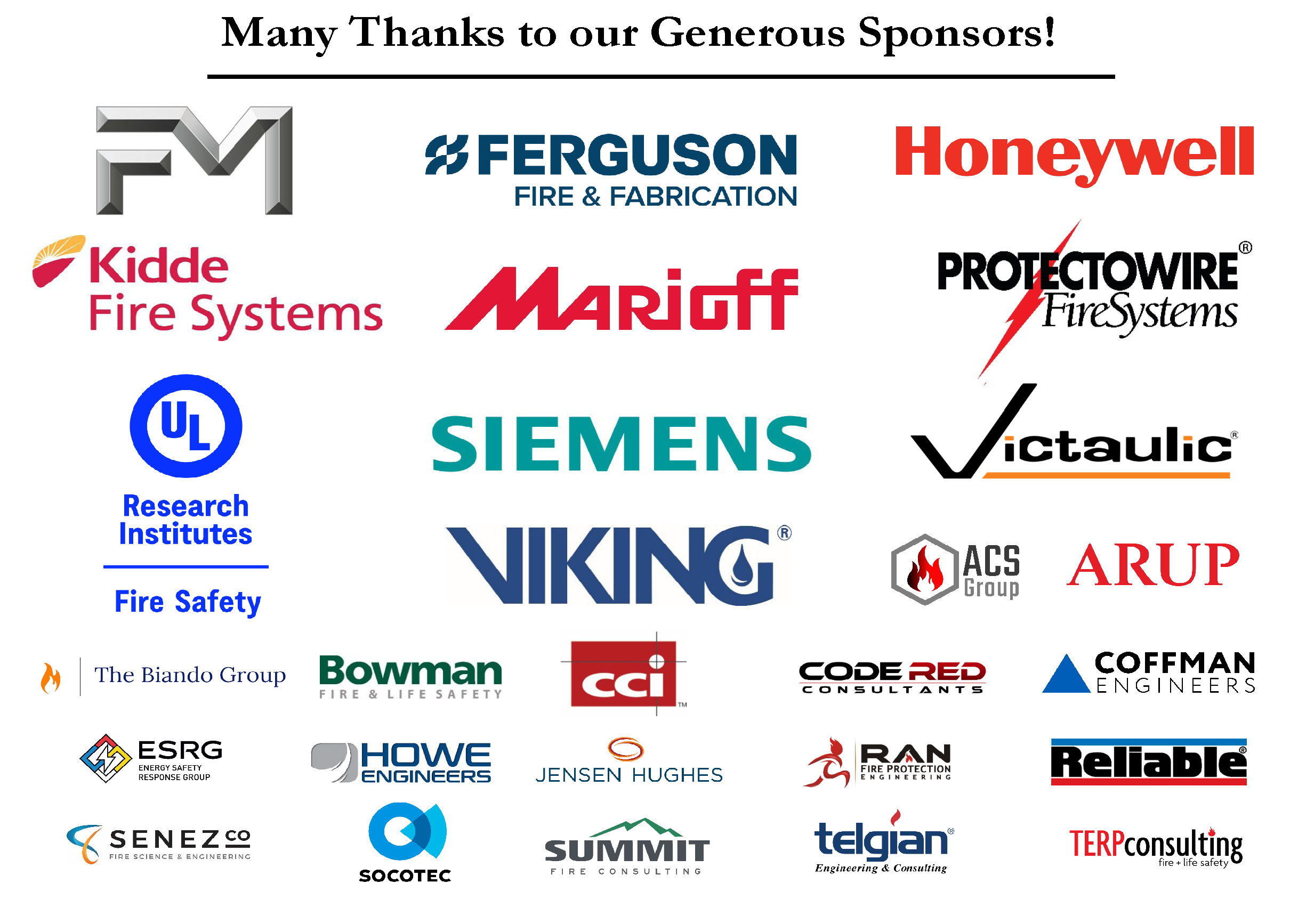 Many Thanks to our Generous Sponsors at NFPA 2026