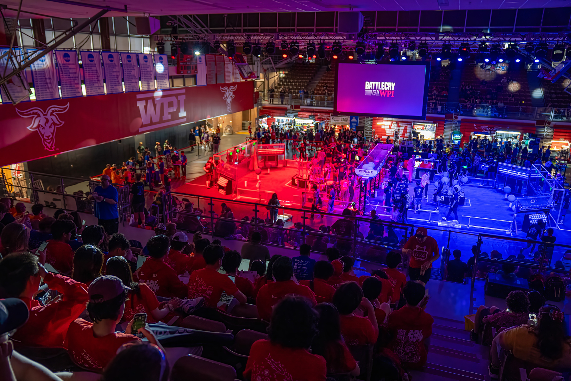FIRST robotics battlecry area at WPI