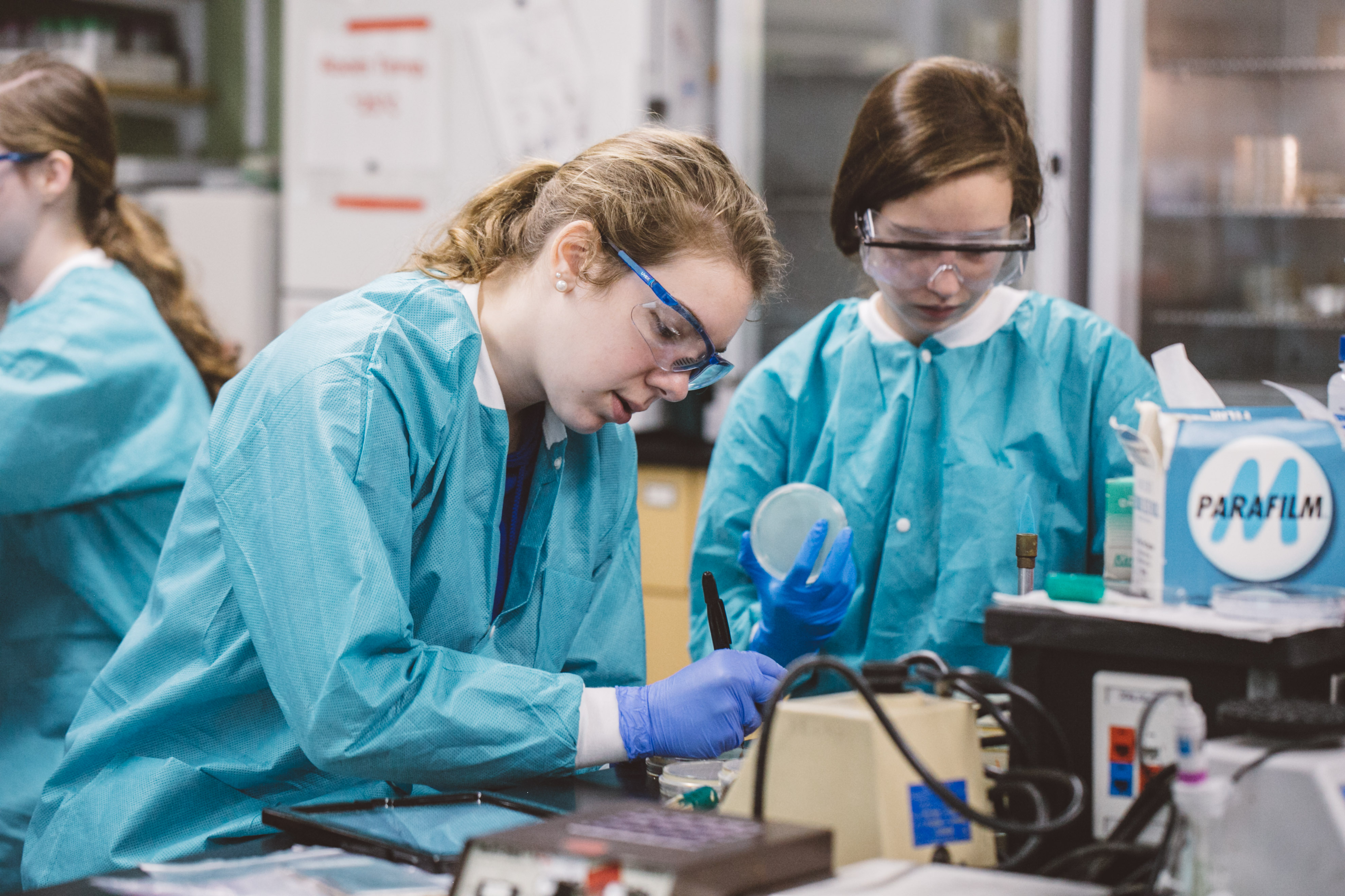 girls working in lab
