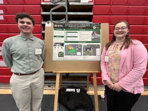 2 students at poster