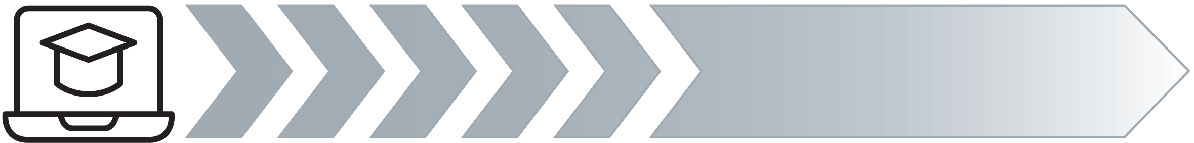 Icon to represent Graduate Credit Extension with a grey arrow