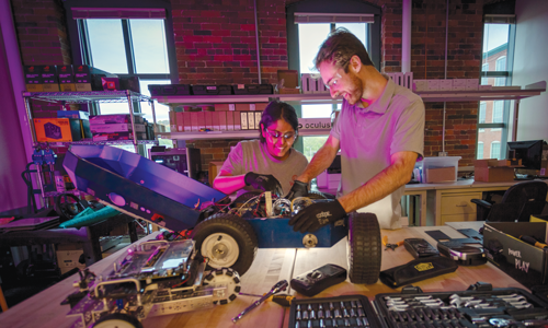 Students in Autonomous Vehicle Lab