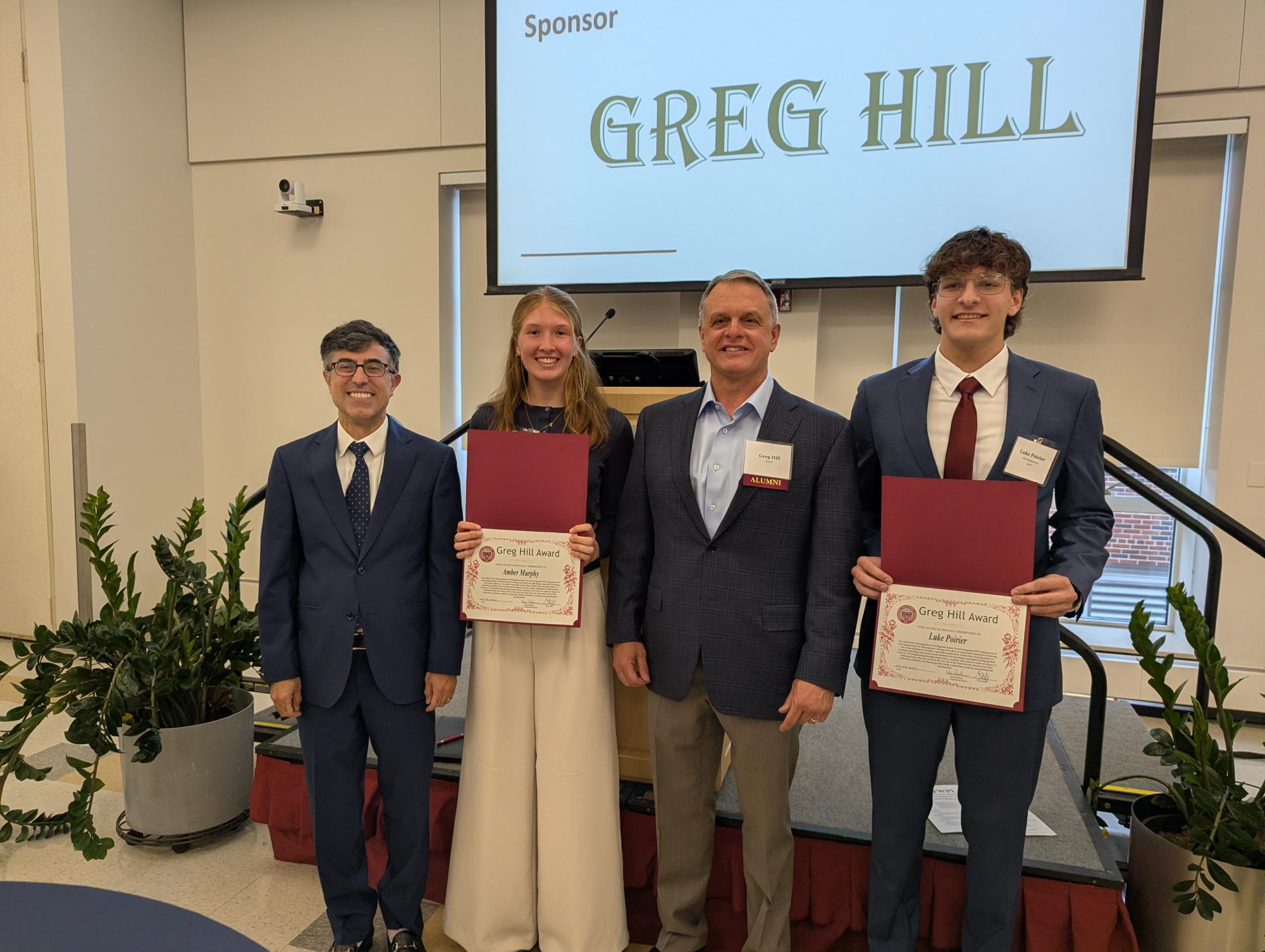 Two CE Students Awarded $10,000 Each for Inaugural Hill/Kiewit Distinguished Civil Engineer Junior Award